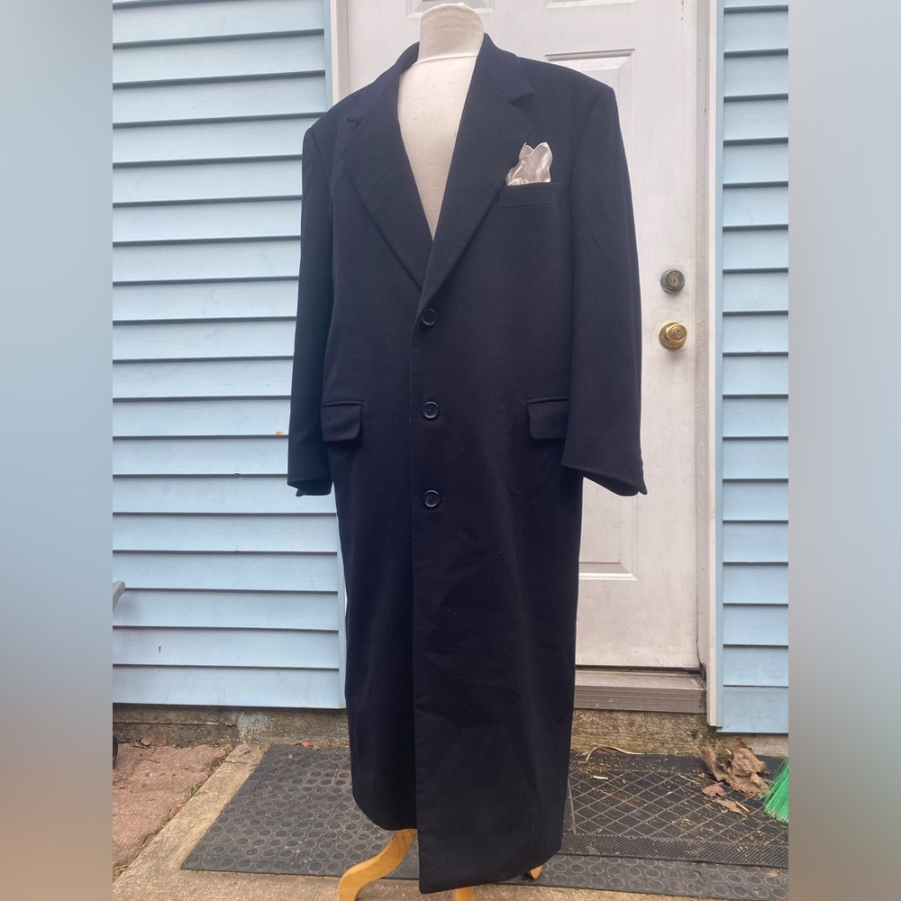 Pal Zileri Loro Piana wool cashmere Long Black coat made in Italy